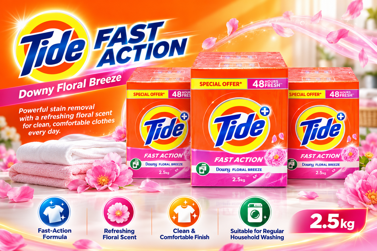 Tide Fast Action Downy Floral Breeze Detergent Powder – 2.5kg