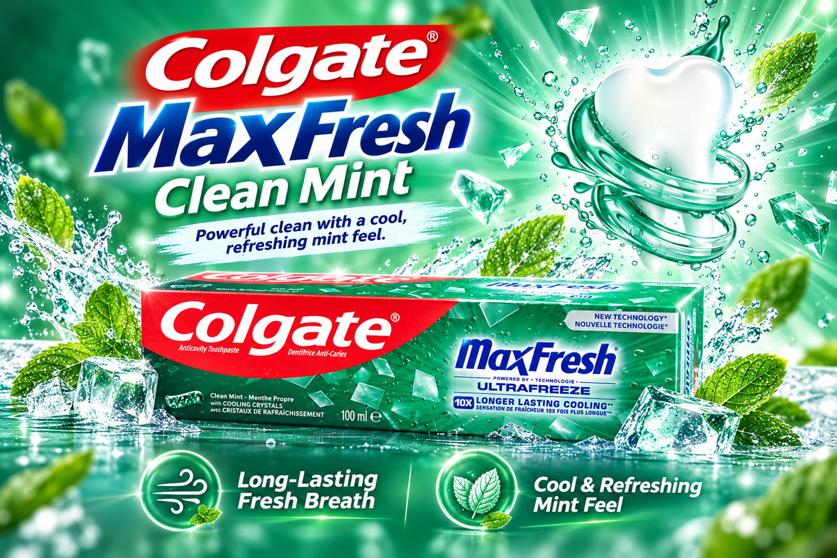 Colgate Max Fresh Clean Mint Toothpaste 100ml – Refreshing Mint Freshness x10pcs