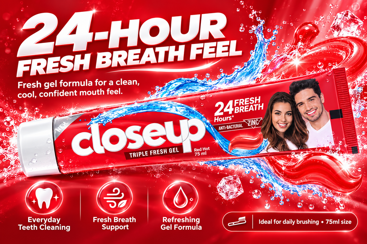 Closeup Red Toothpaste – Fresh Breath & Daily Cleaning 75ml 4 Pcs