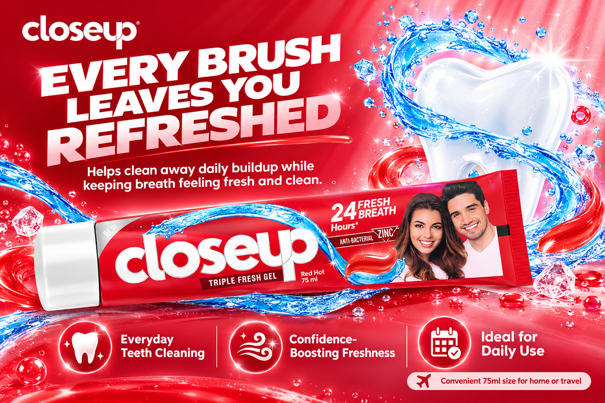 Closeup Red Toothpaste – Fresh Breath & Daily Cleaning 75ml 4 Pcs