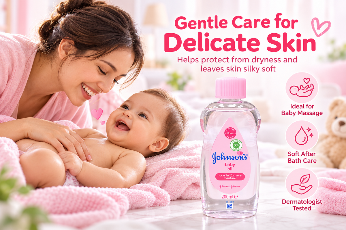 Johnson’s Baby Oil for Soft & Smooth Skin – 200ml