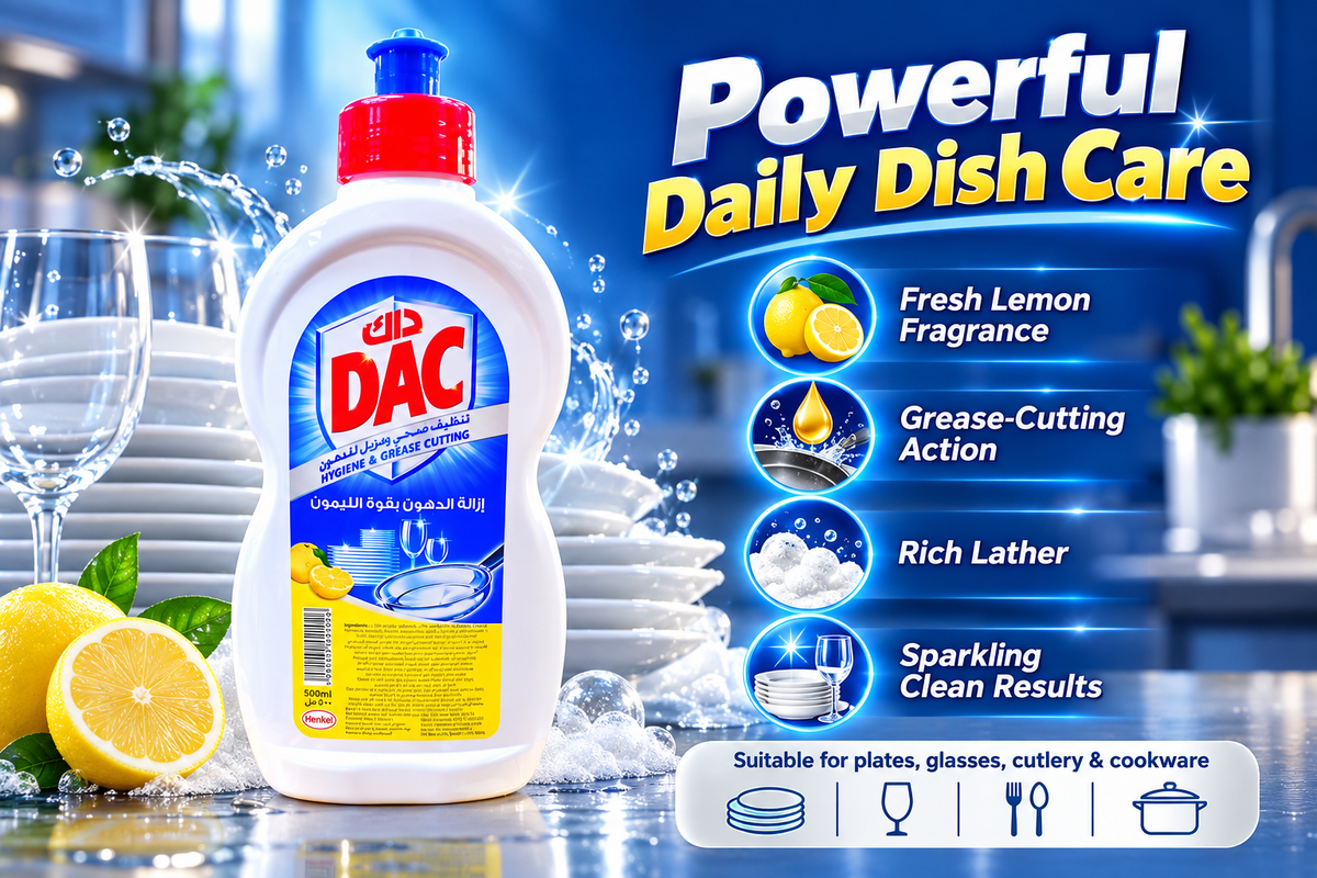 DAC Lemon Dishwashing Liquid – 500ml