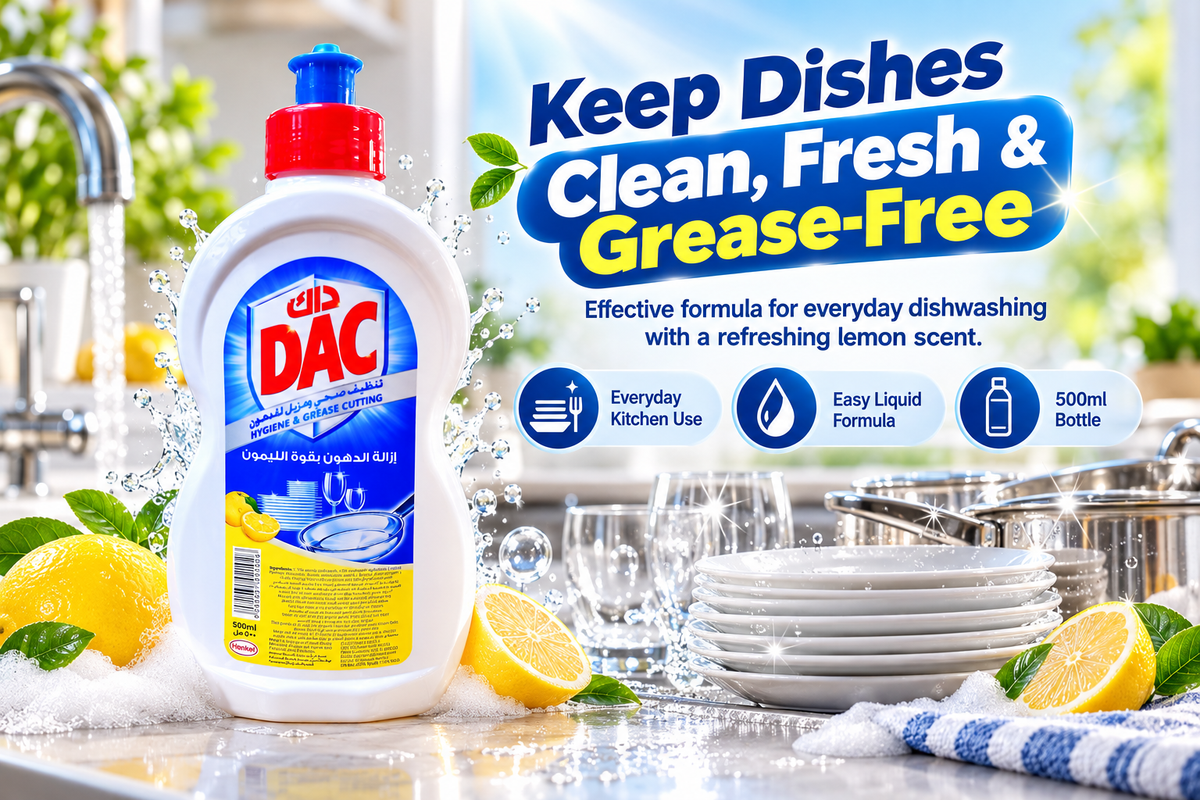 DAC Lemon Dishwashing Liquid – 500ml