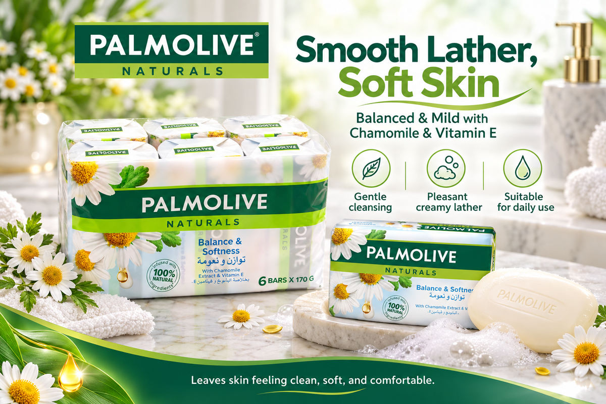 Palmolive Balanced & Mild Soap with Chamomile & Vitamin E – 170g