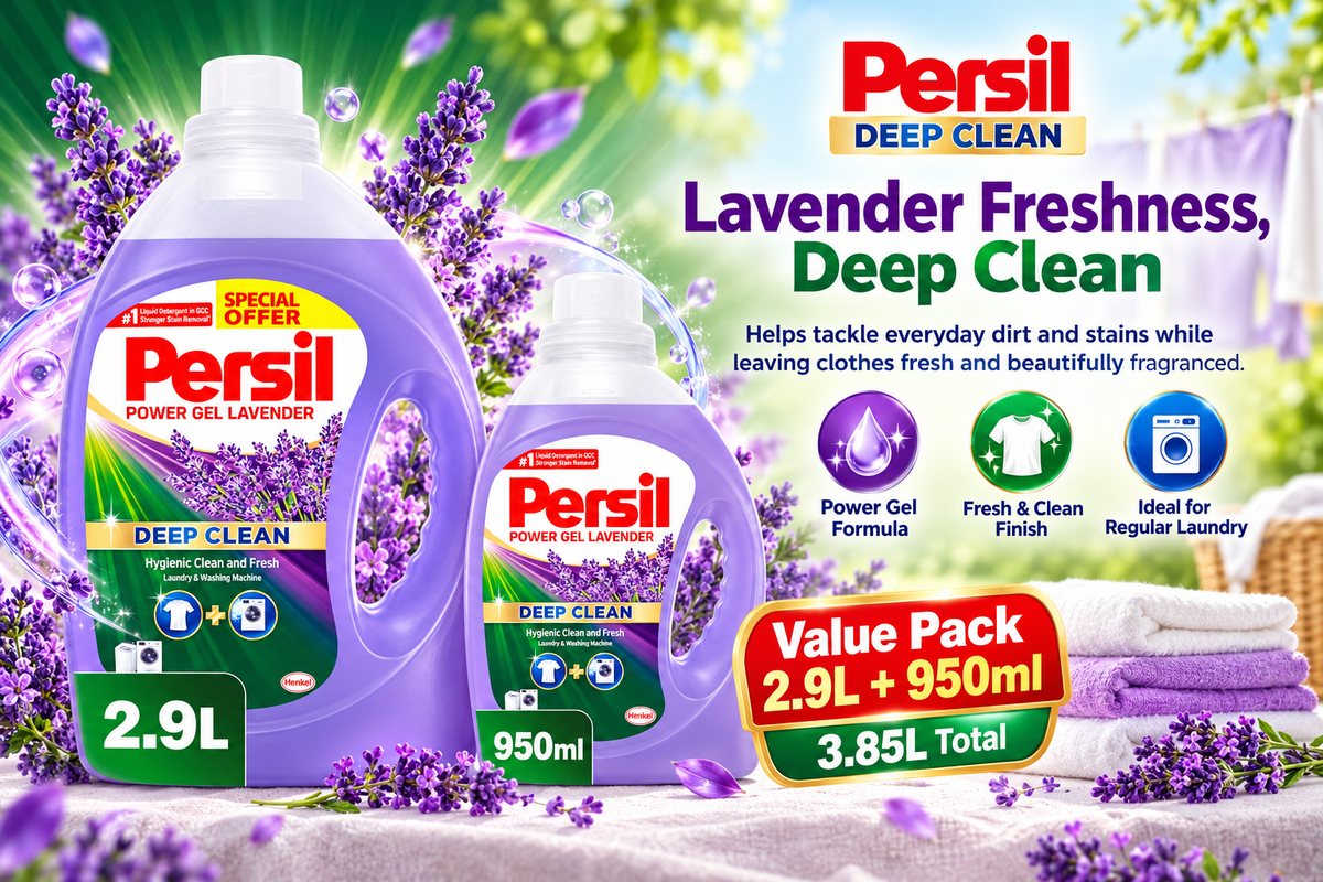 Persil Power Gel Lavender 2.9L + 950ml – 3.85L Value Pack