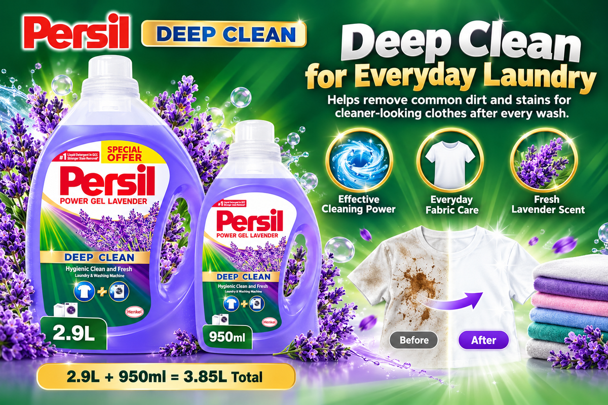 Persil Power Gel Lavender 2.9L + 950ml – 3.85L Value Pack