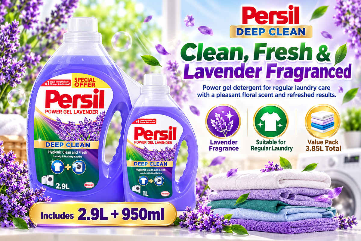 Persil Power Gel Lavender 2.9L + 950ml – 3.85L Value Pack