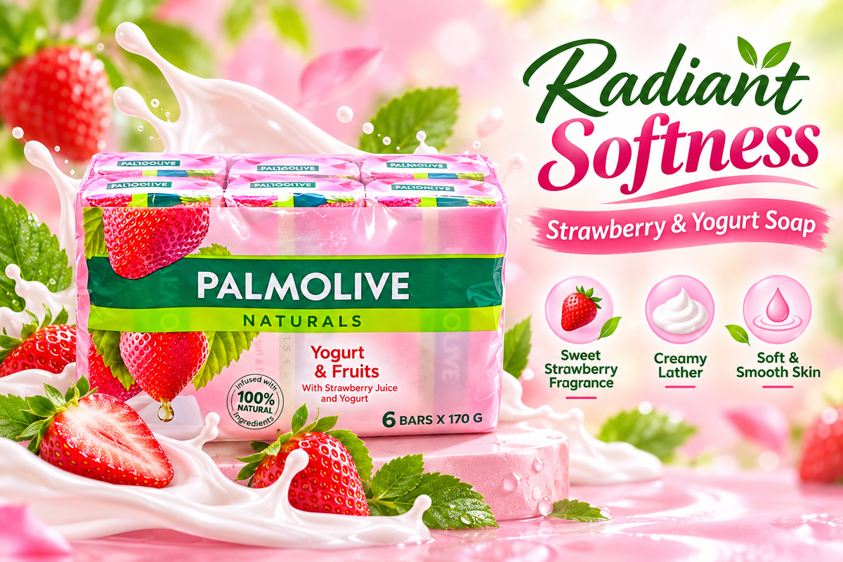 Palmolive Radiant Softness Soap Strawberry & Yogurt 170g 6 Pcs