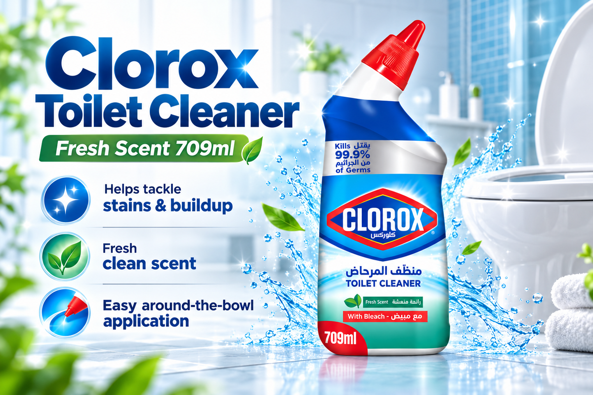 Clorox Toilet Cleaner Fresh Scent 709ml – Powerful Bathroom Cleaning 2Pcs