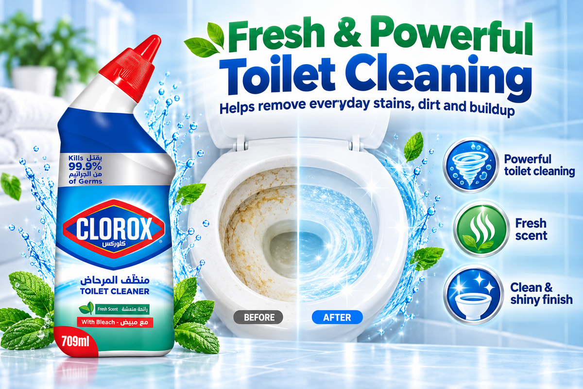 Clorox Toilet Cleaner Fresh Scent 709ml – Powerful Bathroom Cleaning 2Pcs