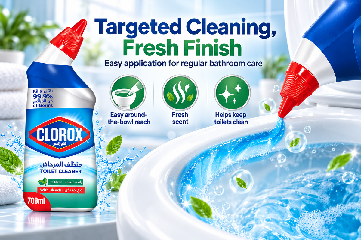 Clorox Toilet Cleaner Fresh Scent 709ml – Powerful Bathroom Cleaning 2Pcs