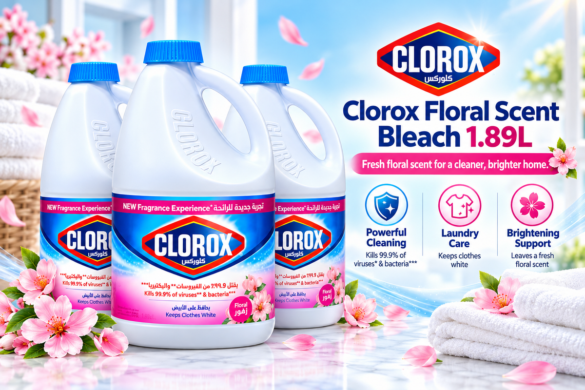 Clorox Floral Scent Bleach 1.89L – Powerful Cleaning & Freshness 4 Pcs