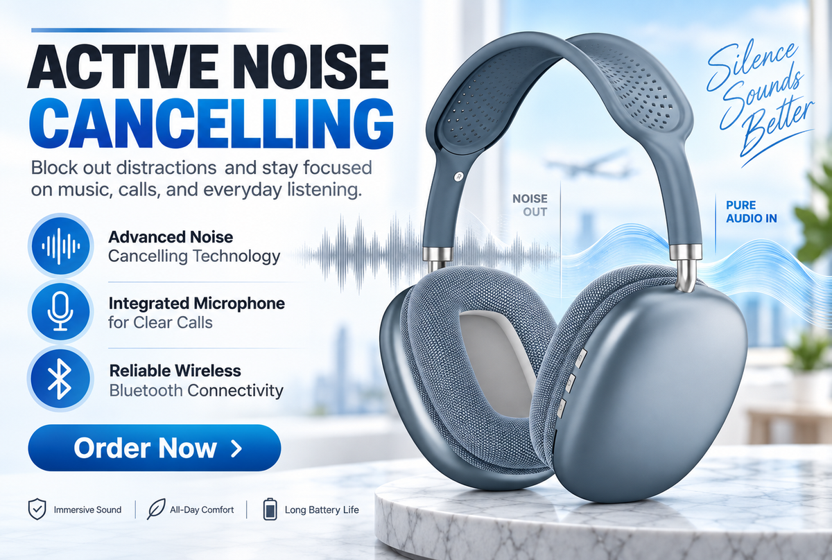 Premium P9 Over-Ear Wireless Bluetooth Headphones - Noise Cancelling, Hi-Fi Stereo Sound, Sport Headset with Microphone, Compatible with All Phones for Enhanced Music and Calls""