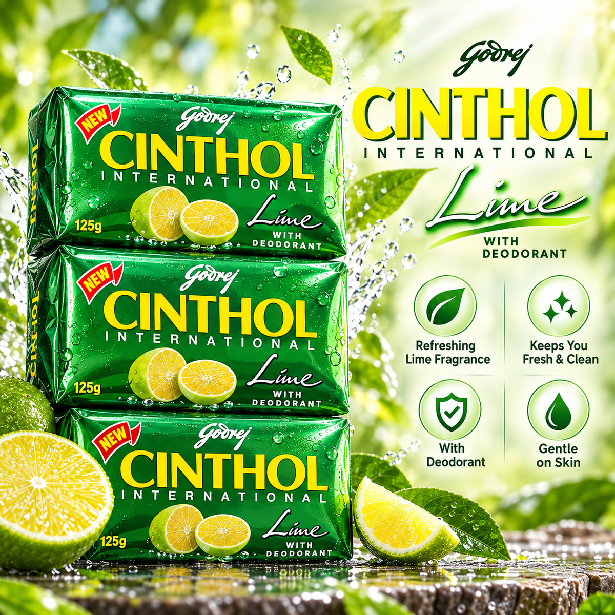 Cinthol Lime Fresh Bathing Soap – 125g x