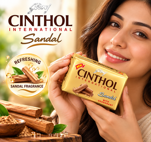 Cinthol International Sandal Soap – Rich Sandalwood Freshness & Refreshing Clean, 125g