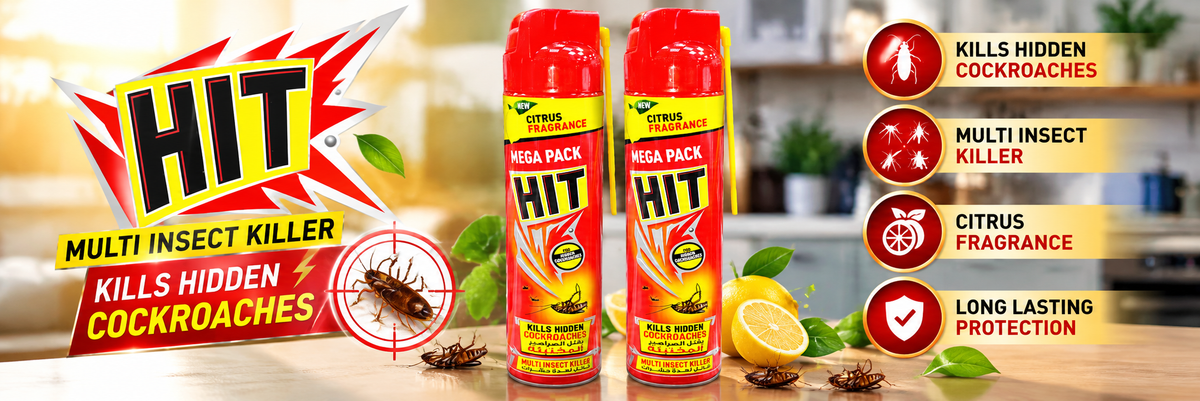 HIT Red Hidden Cockroach Killer Spray – 600ml x 2pcs