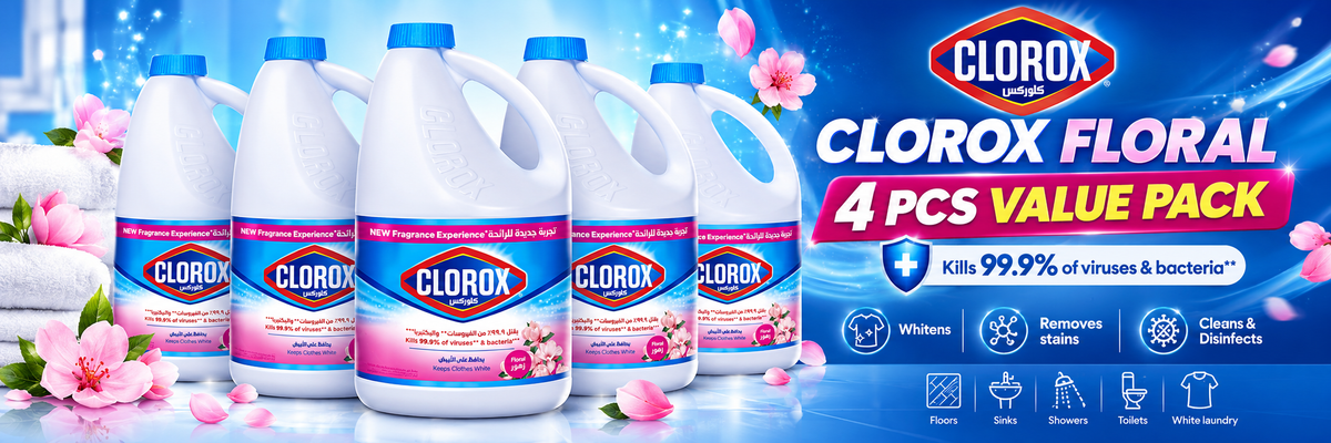 Clorox Floral Scent Bleach 1.89L – Powerful Cleaning & Freshness 4 Pcs