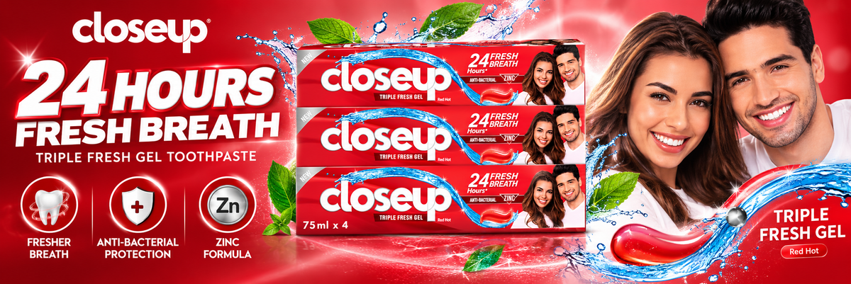 Closeup Red Toothpaste – Fresh Breath & Daily Cleaning 75ml 4 Pcs