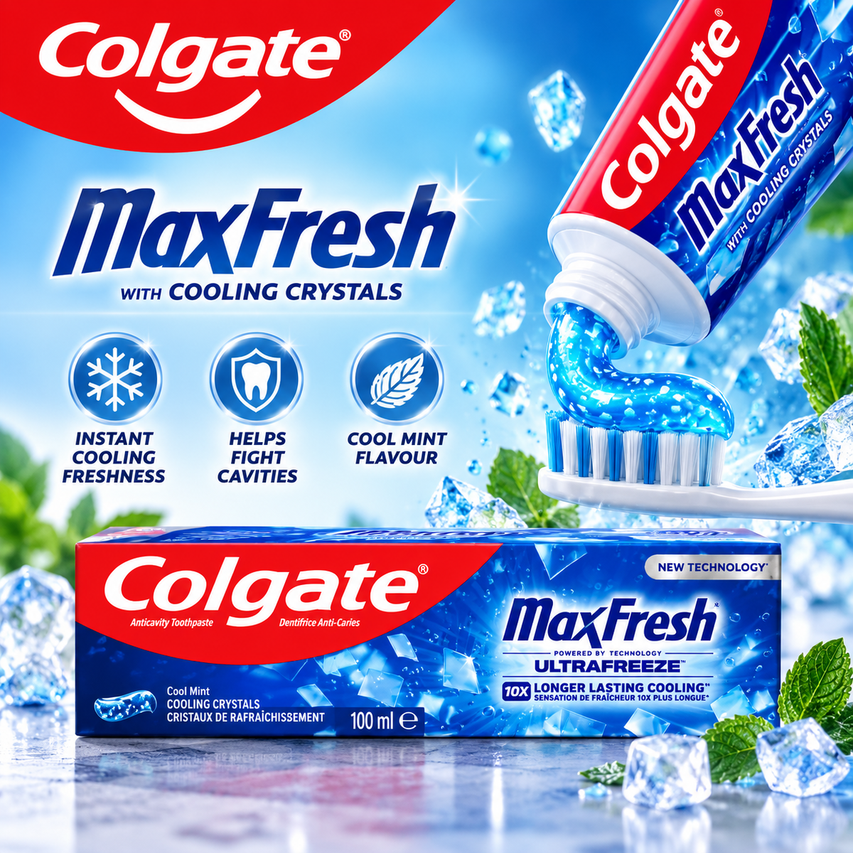 Colgate Max Fresh Cool Mint Toothpaste – 100ml