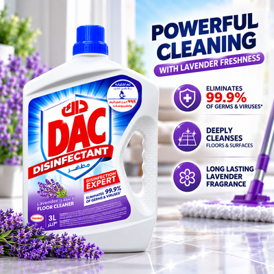 DAC Lavender Disinfectant Floor Cleaner 3L – Deep Cleaning