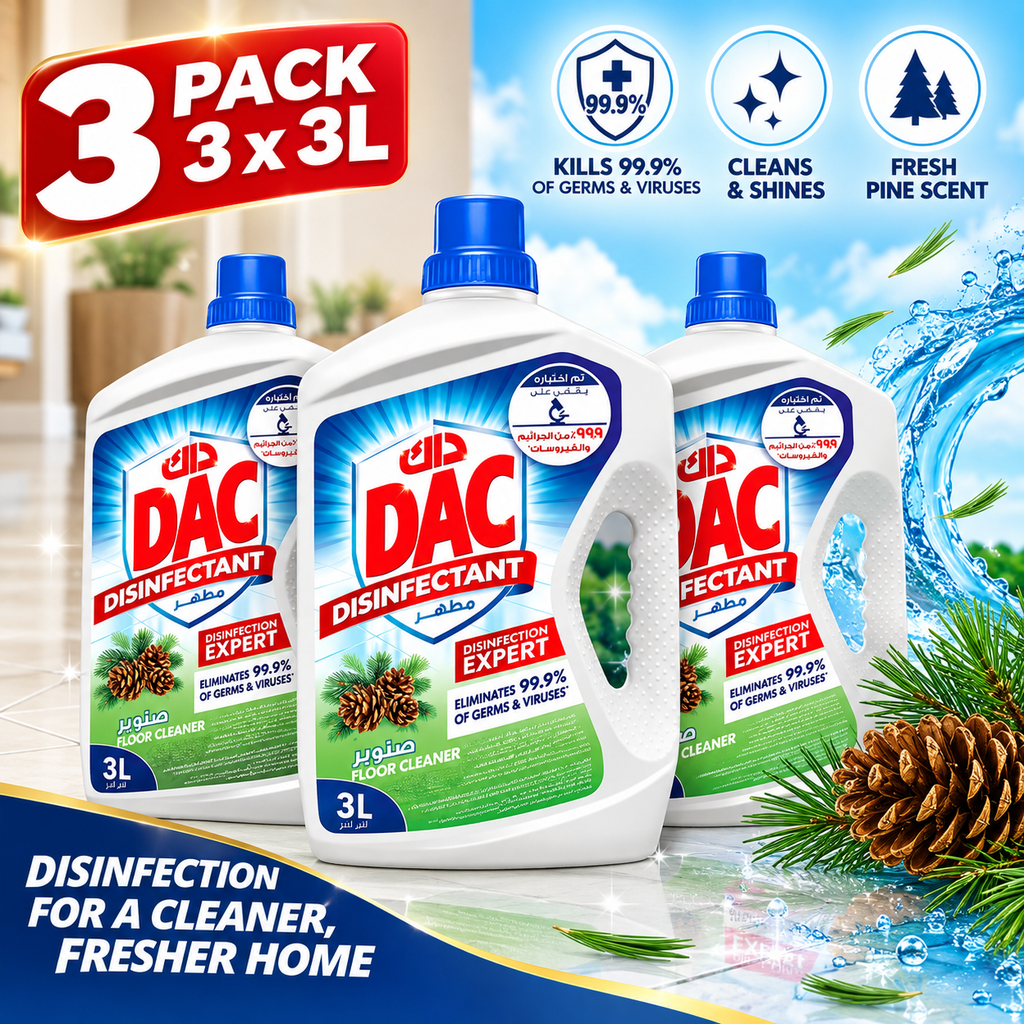 DAC Pine Disinfectant Floor Cleaner 3L – Pack of 3