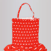 Rachel Riley Girls Red Fish Print Ruched One-Piece Swimsuit