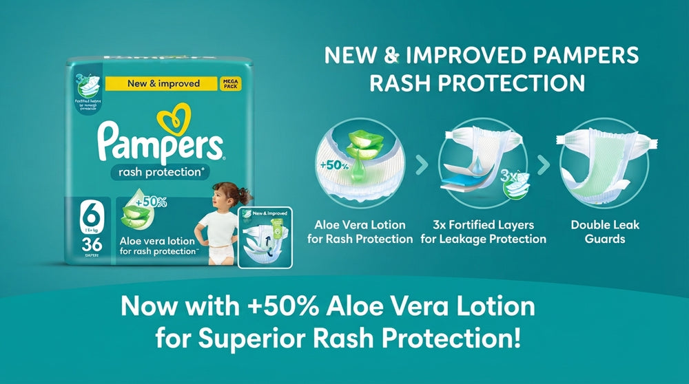 Pampers Rash Protection Taped Diapers, Size 6, 13+kg, Mega Pack, 36 pcs