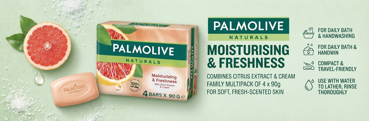 Palmolive Naturals Moisturizing & Freshness Bar Soap with Citrus Extract & Cream 4 bars x 90 g