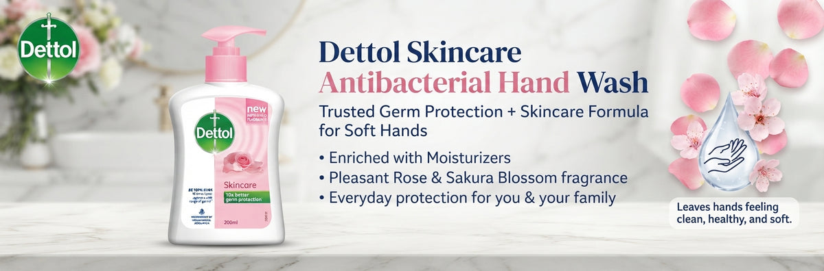 Dettol Skincare Antibacterial Hand Wash 200ml – Moisturizing & Gentle Care
