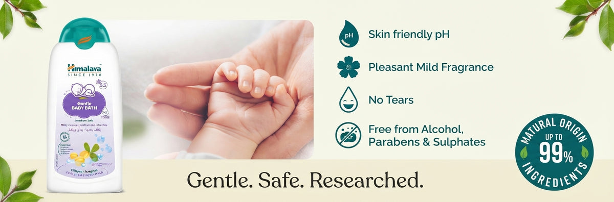 Himalaya Gentle Baby Bath Tear-Free|pH 5.5 | 95% Natural Origin Ingredients|with Chickpea & Fenugreek-  400ml