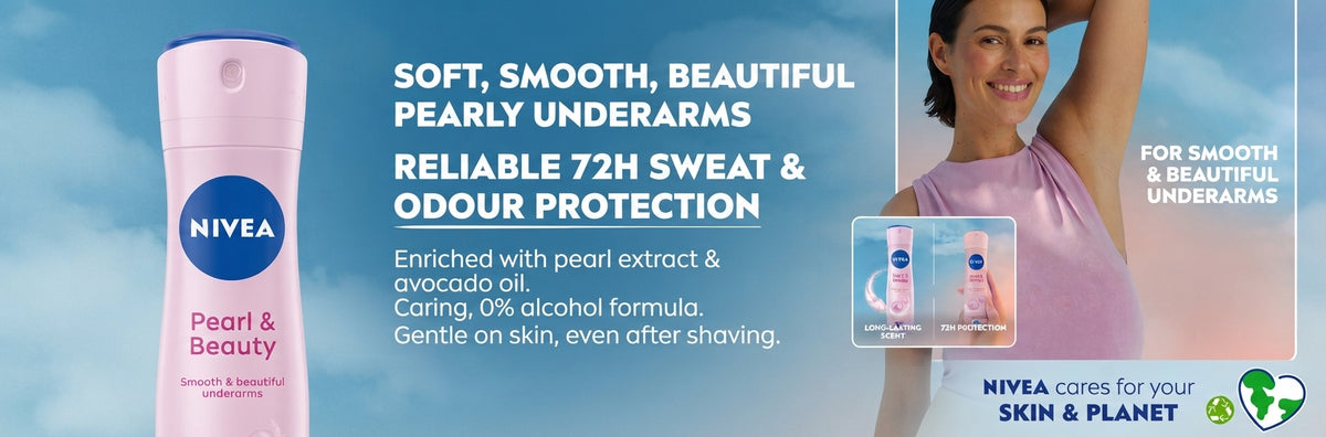 NIVEA Pearl & Beauty Antiperspirant Deodorant for Women 72H Active Protection Spray 150 ml