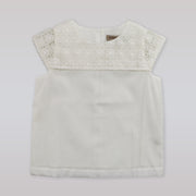 Hucklebones Girls Blush Pink Ruffle Shell Sleeveless Fashion Top