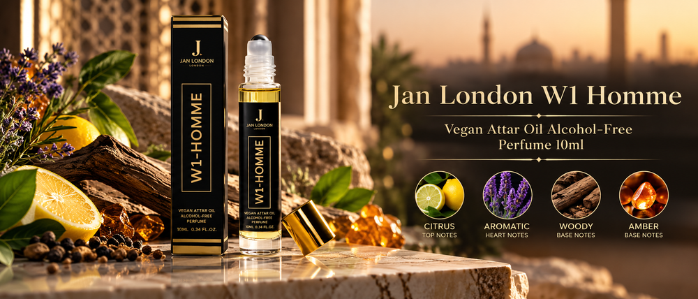 Jan London W1 Homme Vegan Attar Oil Alcohol-Free Perfume 10ml