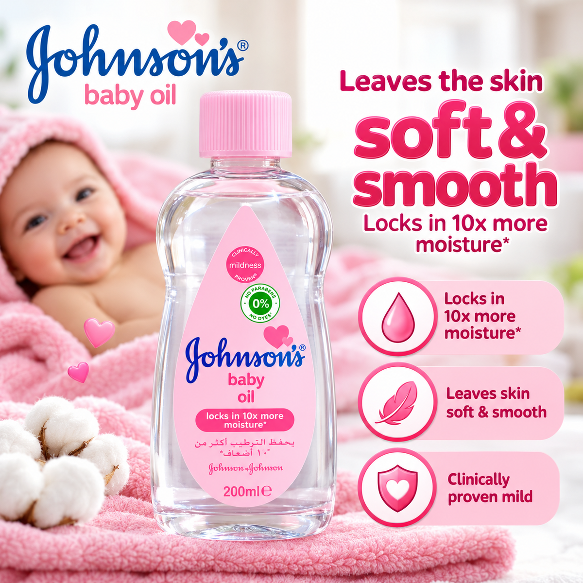 Johnson’s Baby Oil for Soft & Smooth Skin – 200ml