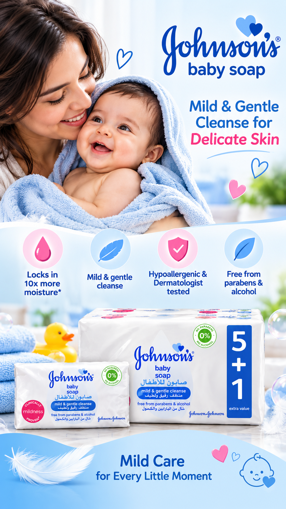 Johnson’s Baby Soap Regular White – 125g x 10 Pcs
