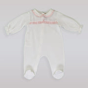 Elegant La Stupenderia Baby Girls Long Sleeve White Pink Romper