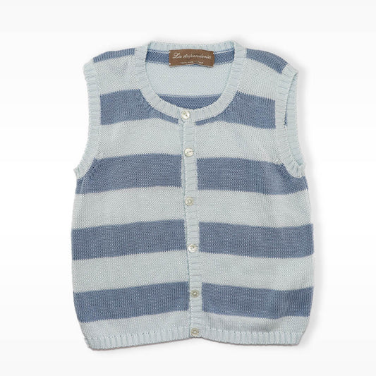 La Stupenderia Boys Luxurious Blue Long Sleeve Knit Sweater