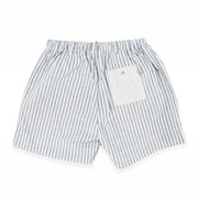 Les Enfantines Grey Striped Cotton Bermuda Shorts for Kids 8Y