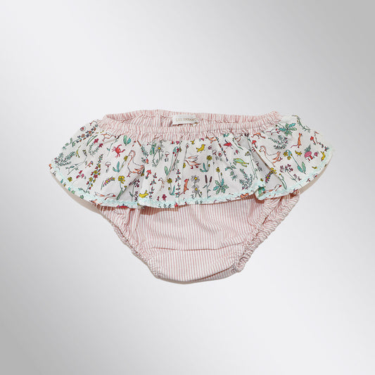Les Enfantines Pink Liberty Check Cotton Baby Bloomer Shorts