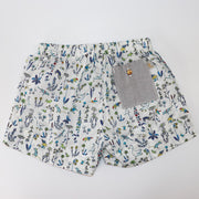 Les Enfantines Designer Blue Tropical Print Cotton Beach Shorts