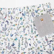 Les Enfantines Designer Blue Tropical Print Cotton Beach Shorts