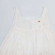 Les Enfantines White Moin Dress with Delicate Pattern Details