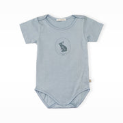 Les Enfantines Soft Cotton Penguin Baby Bodysuit Bluish Grey