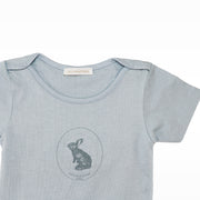 Les Enfantines Soft Cotton Penguin Baby Bodysuit Bluish Grey