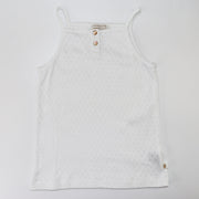 Les Enfantines Girls White Cotton PHQ Sleeveless Tank Top Shirt