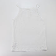 Les Enfantines Girls White Cotton PHQ Sleeveless Tank Top Shirt