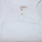 Les Enfantines Girls White Cotton PHQ Sleeveless Tank Top Shirt