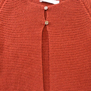 Les Enfantines Lucio Rust Knit Cotton Button Up Toddler Cardigan