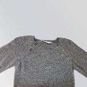 Les Enfantines Milk White Tortue Knit Baby Pull Over Sweater