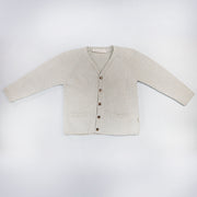 Classic Pearl Gray Les Enfantines Hanneton Baby Knit Cardigan